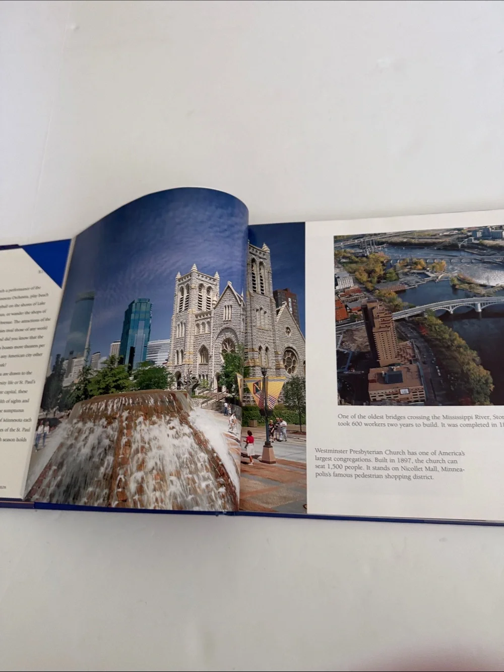 Minneapolis and St. Paul Hardcover City Photo Book - Blue & Gold Cover